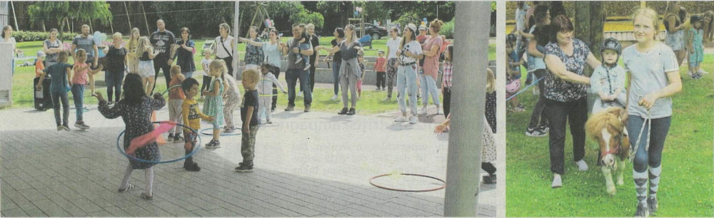 Im Werler Kurpark tobten sich die Kinder der Kita Kiebitzweg aus und ritten unter anderem auf Ponys.